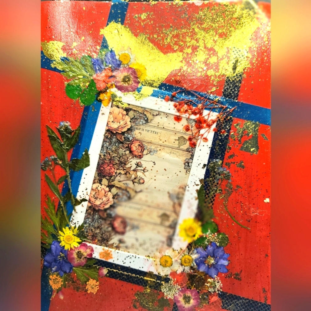 A bold and beautiful mixed-media collage that is breathtaking.